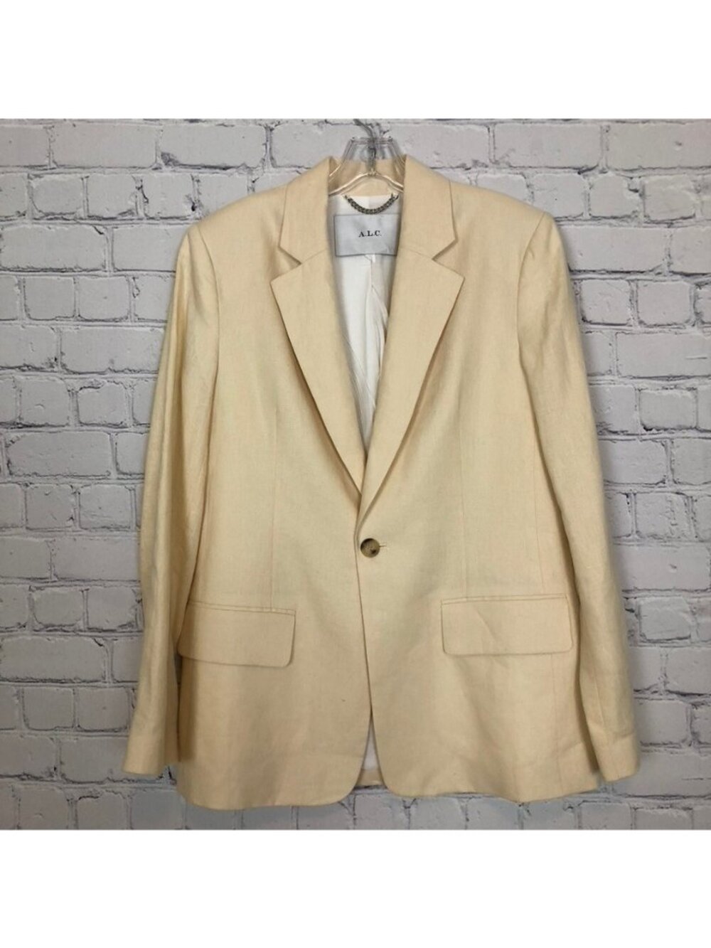A.L.C. 100% Linen Blazer Jacket Size 4 Ivory